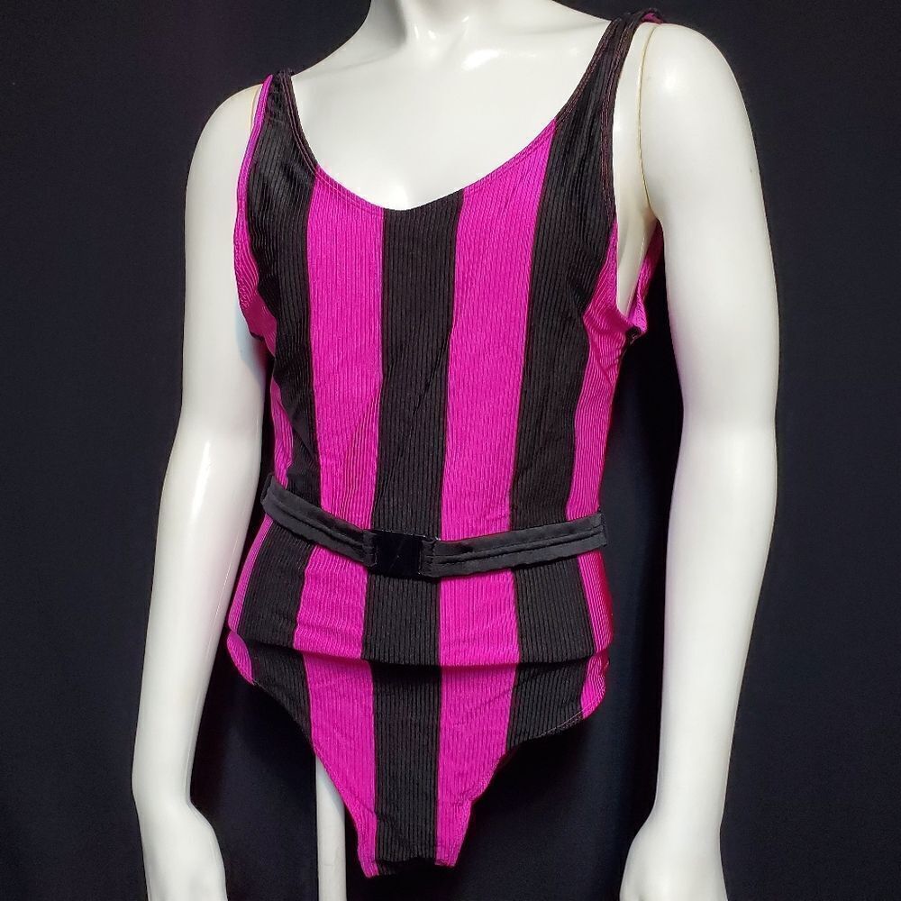 Vintage Retro Eyefuls Pink & Black One Piece
